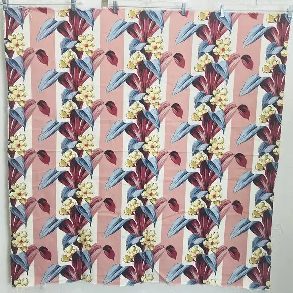 Pink Mauve Barkcloth Era Vintage Curtain Drape Upholstery Fabric Pieces 2 Magent - Picture 3 of 11